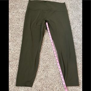 Lululemon olive green cropped leggings size 16.